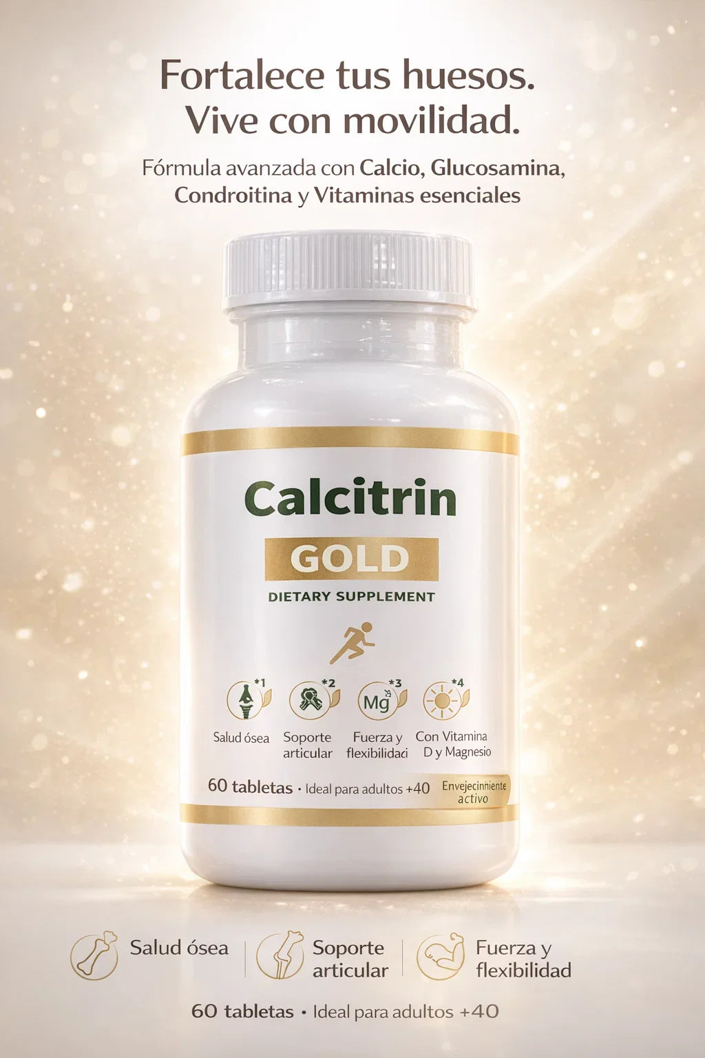 Calcitrin Gold Gold-🦴✨ Fuerza Ósea Total con sus 60 Tabletas Potenciadas ✨💪