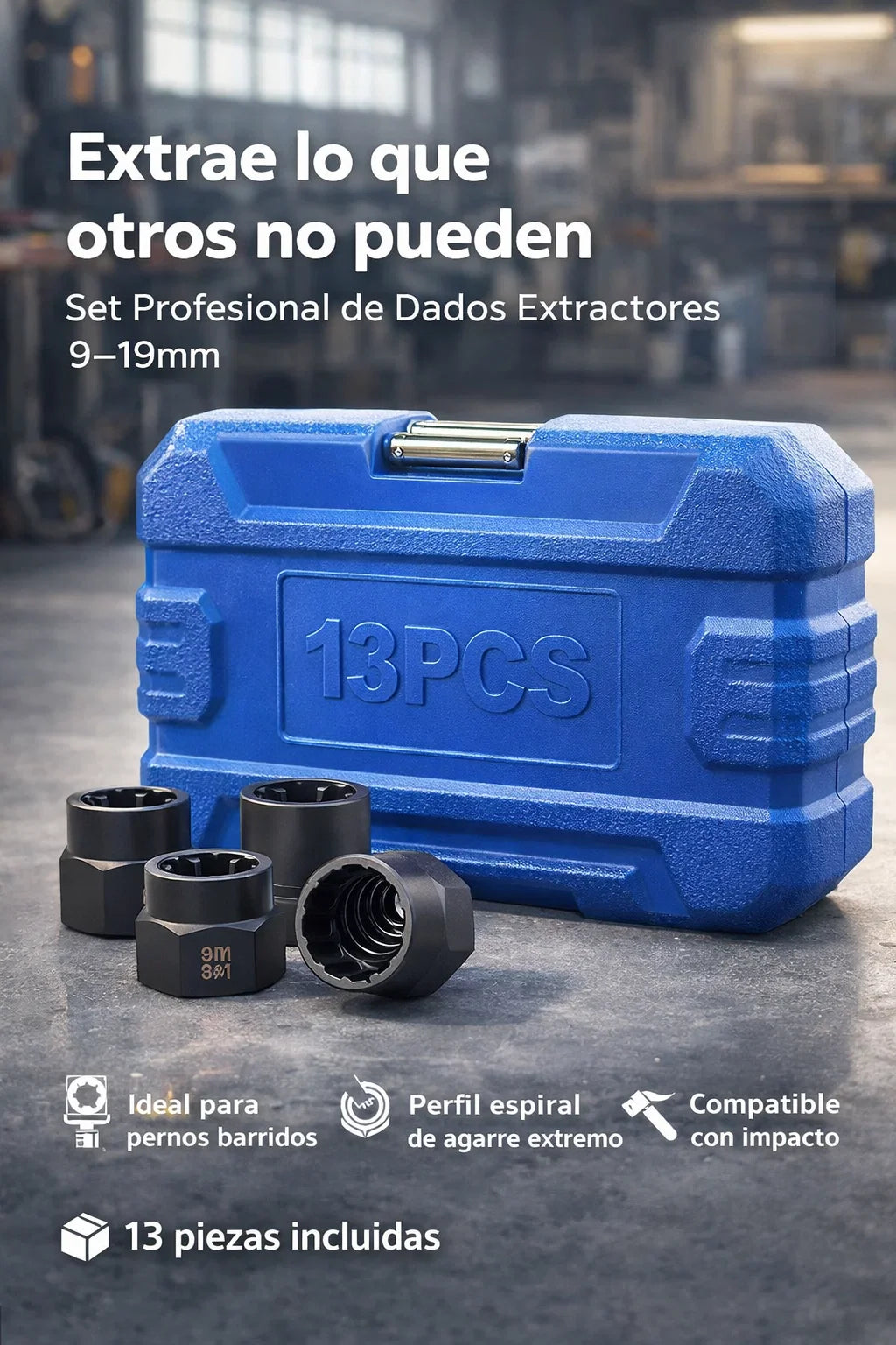 BoltBreaker 13PCS-Kit profesional con 13 dados extractores incluidos 🧰⚙️