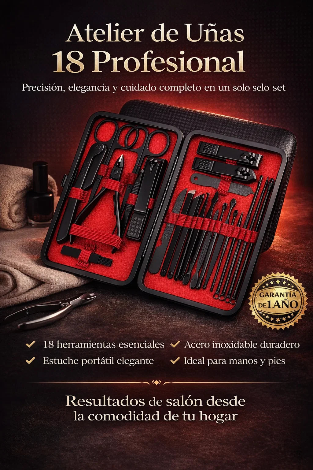 Set Profesional 18 en 1-💎 set de precisión en acero inoxidable resultados desde casa💅