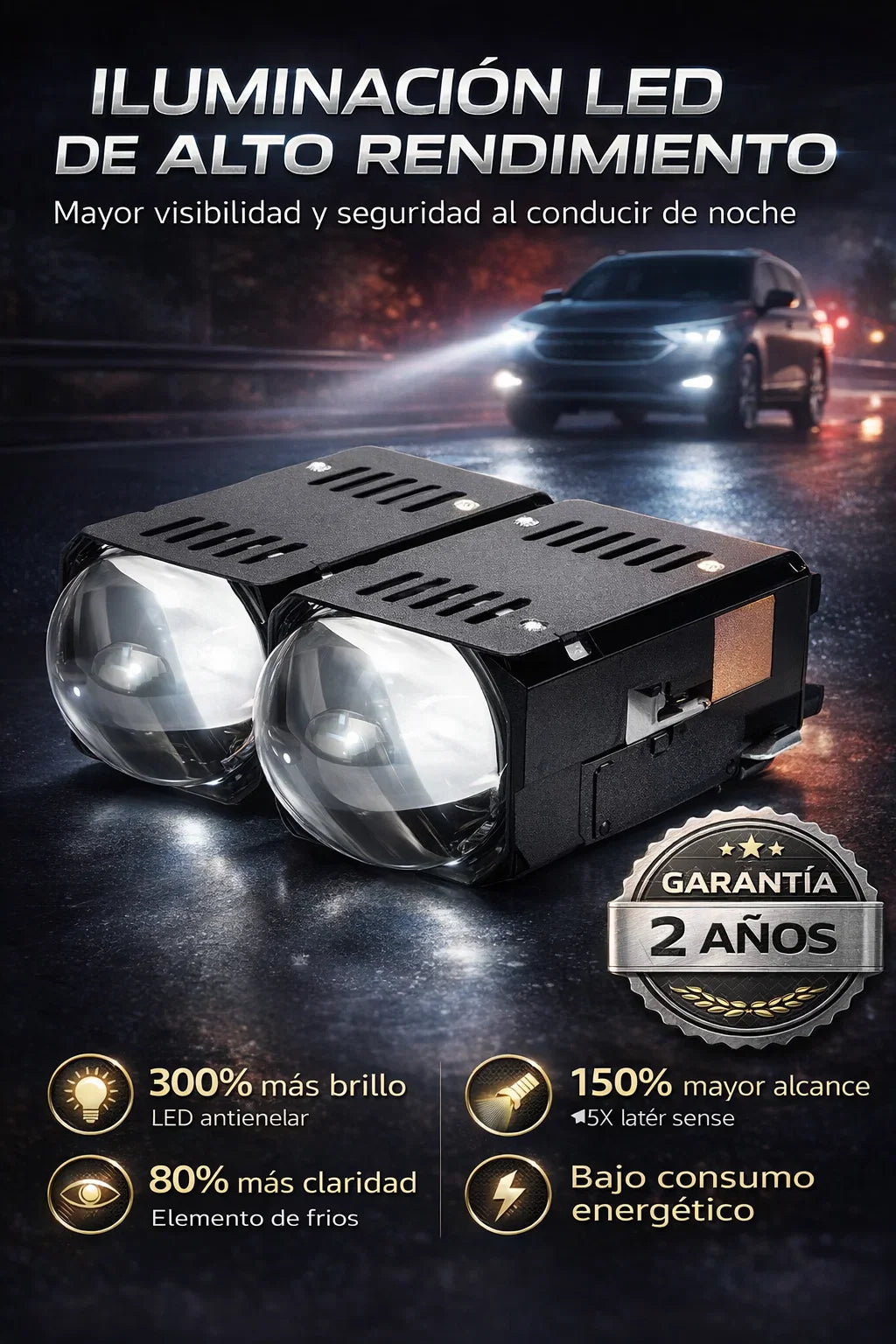 💡Kit de 2 Luces LED Antinieblina de Alta Potencia para Máxima Visibilidad 🚗✨