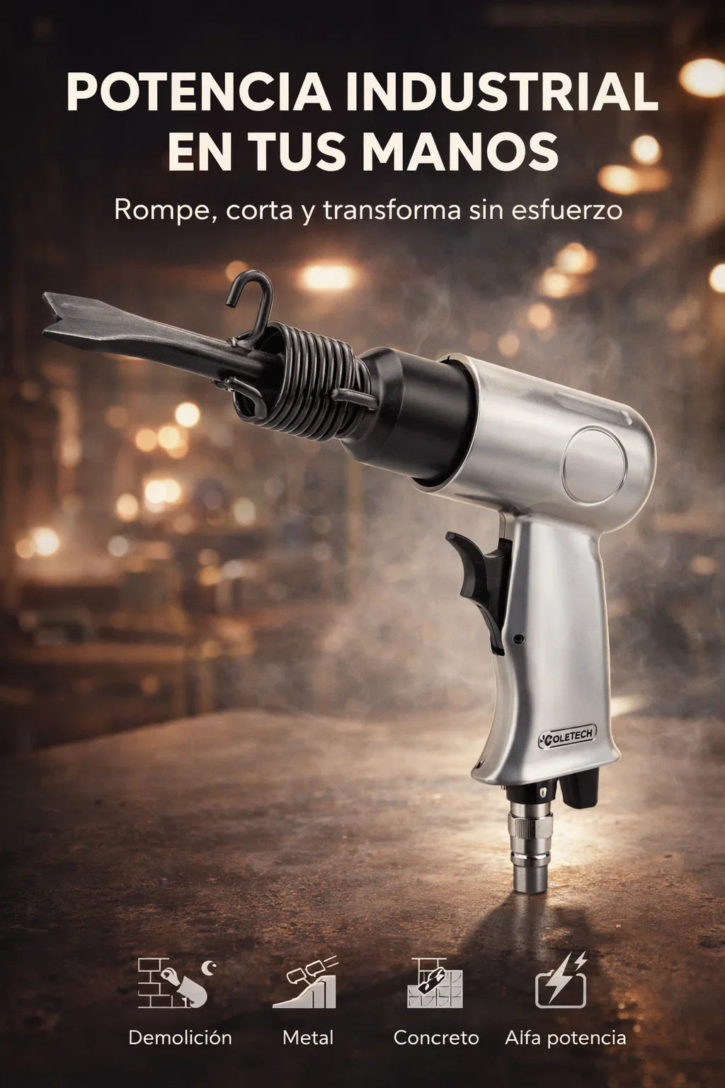 Martillo Neumático-🔧 Potencia extrema con 4 accesorios incluidos para romper, cortar y dominar cualquier trabajo 💥