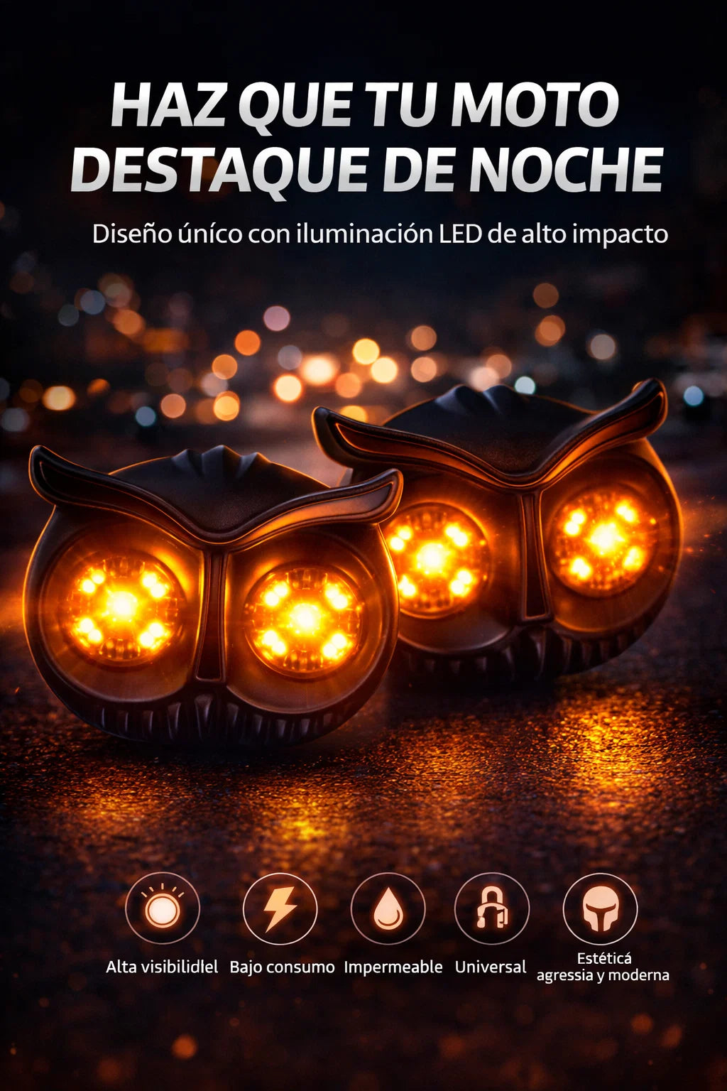 Direccionales LED 🦉 Ilumina tu camino con 2 direccionales🔥