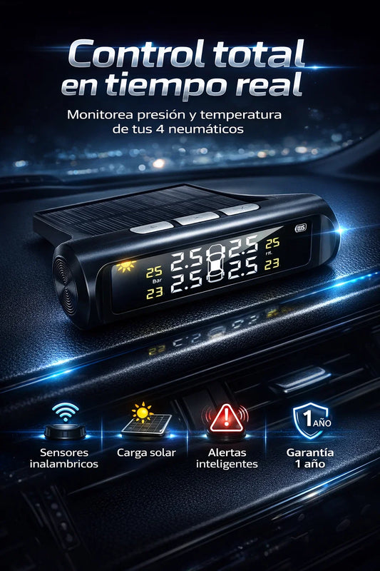 Sensores TPMS Pro x4-🚨 Kit inteligente con 4 sensores y monitor de temperatura☀️