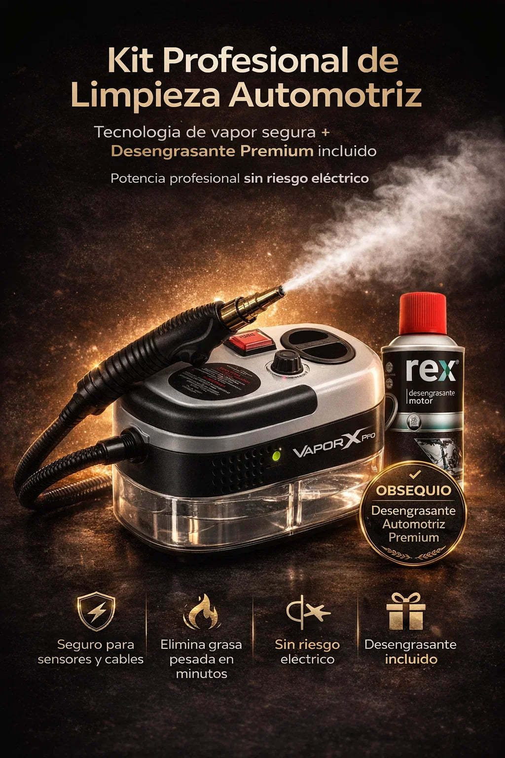 VaporX Pro 2500W Limpieza profunda💨🔥