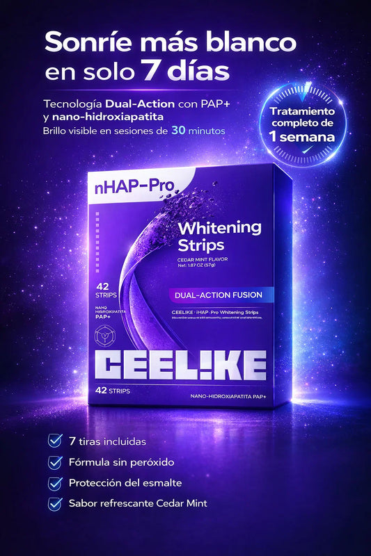 Blancura nHAP-😁✨ con 7 tiras que cuidan tu esmalte mientras iluminan tu sonrisa 🛡🦷