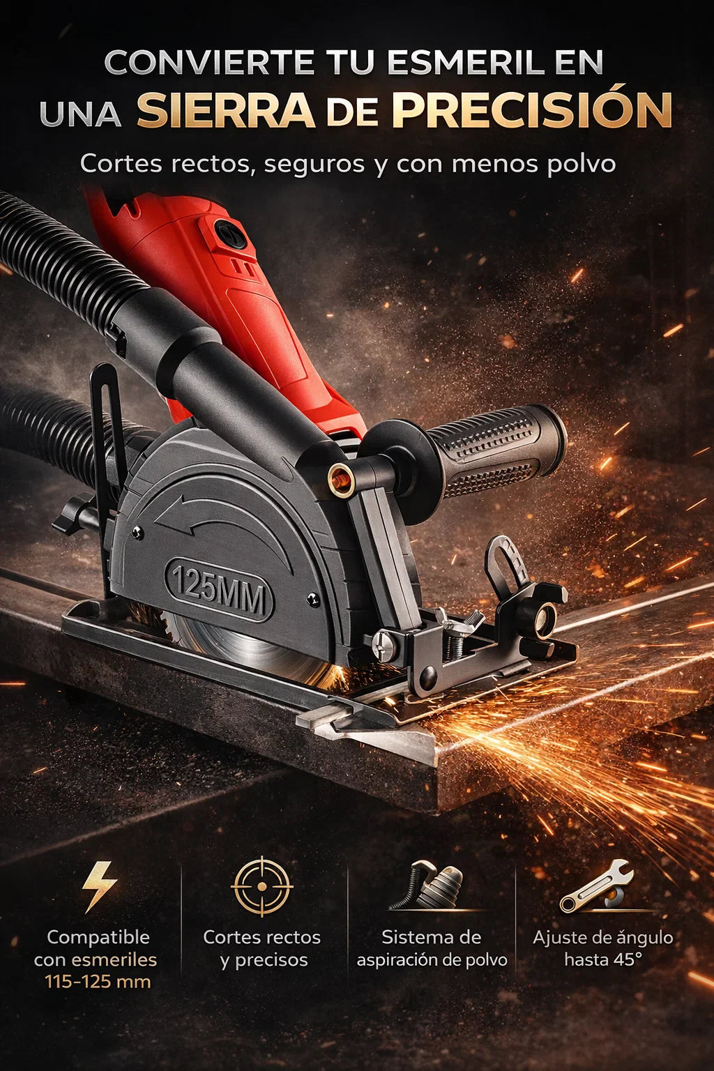 🔧Kit Adaptador 4 en 1 para convertir tu esmeril en sierra de precisión ⚡🪚