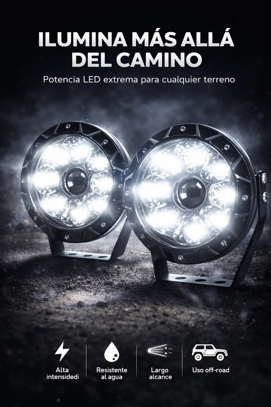 LED OffRoad-💡x2  Máxima iluminación 2 exploradoras de alto alcance  🚙🔥