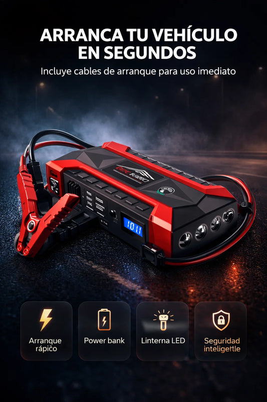 Arrancador de batera🔋- kit completo portátil para cualquier emergencia 🚗⚡
